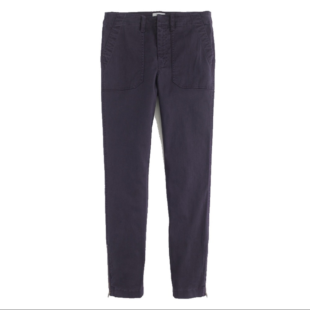 J.Crew stretch skinny cargo pants w/ankle zips in Royal indigo, sz 30T